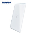 Livolo Luxury White Pearl Kristallglas 125mm * 78mm US-Norm Einzelglasscheibe Zum Verkauf 1 Gang Wandschalter VL-C5-C1-11